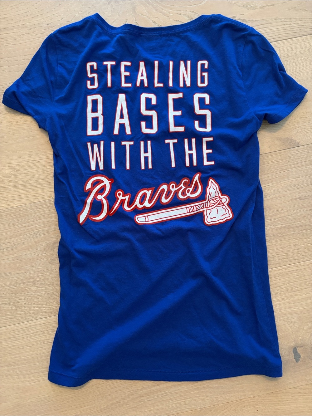 PINK Victoria's Secret Royal Blue 'Stealing Bases with the Braves' Graphic Tee
